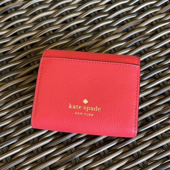 Kate Spade Marti Small Flap Wallet Dark Watermelon - Picture 8 of 16